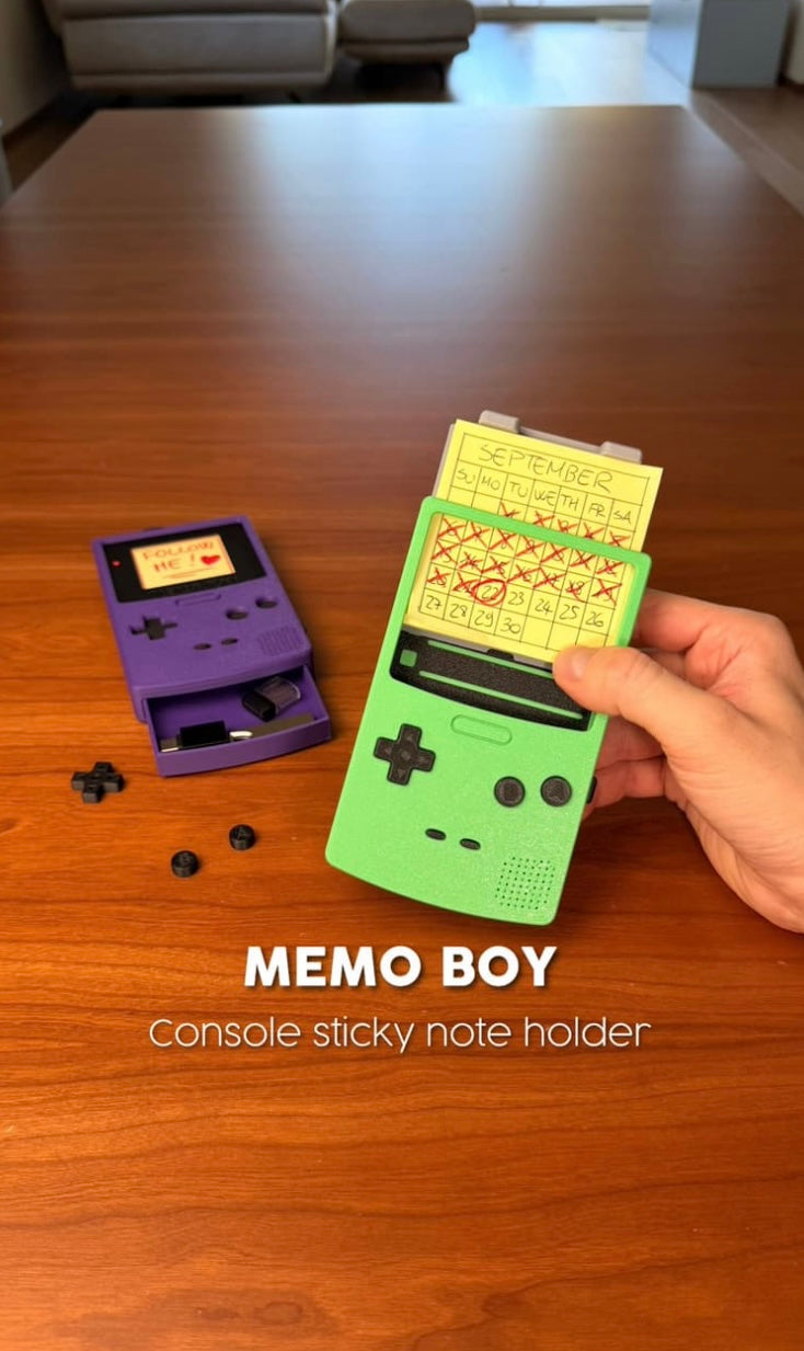 Memo Boy – Retro Sticky Note Holder 🎮📝