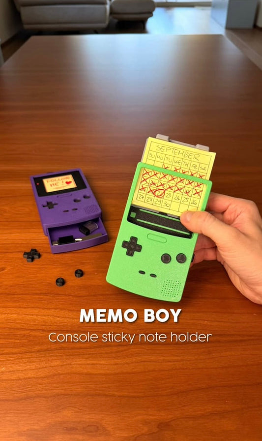 Memo Boy – Retro Sticky Note Holder 🎮📝