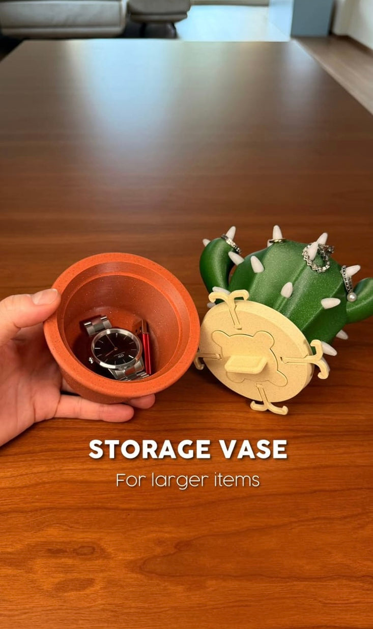 CACTICHARM – Cactus Jewelry Holder & Hidden Storage Organizer