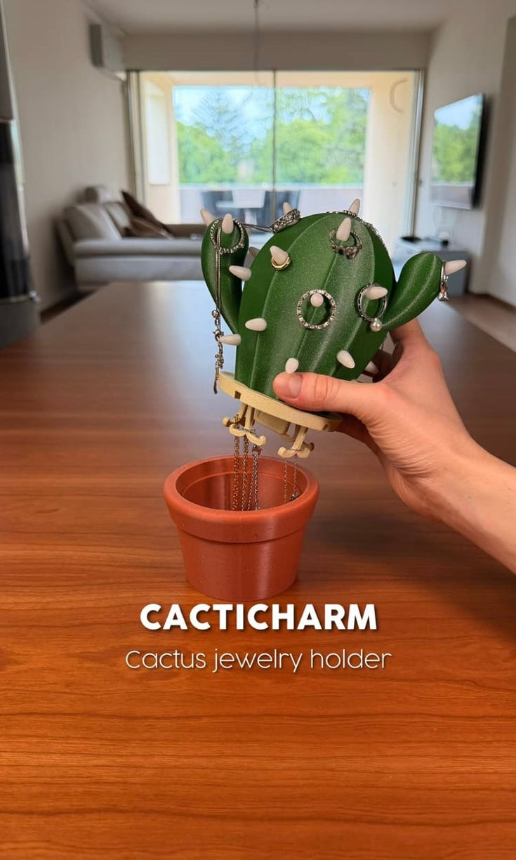 CACTICHARM – Cactus Jewelry Holder & Hidden Storage Organizer